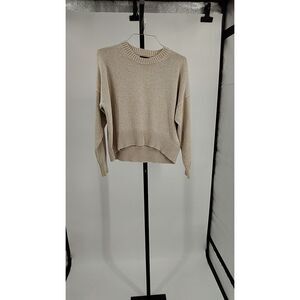 Quince Beige Women's organic cotton boyfriend cotton crew Sweater